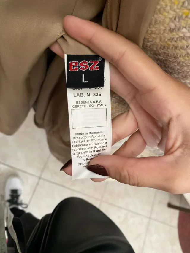 Cappotto EQ Beige/Grigio Taglia M