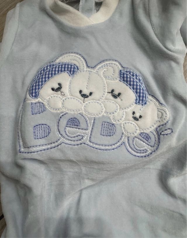 Tutina ciniglia celeste neonato