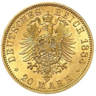 20 Marchi Oro 1884 Kaiser Guglielmo....( RARA )...