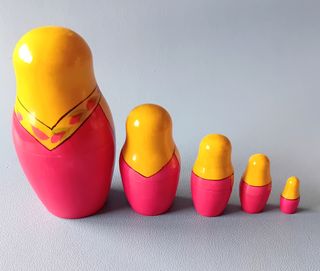 Matrioska Sovietica 5 Pezzi - Anni '70 URSS CCCP