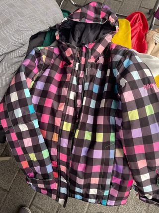 Cazadora Roxy cuadros multicolor