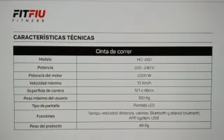 Cinta de correr plegable FITFIU MC-460