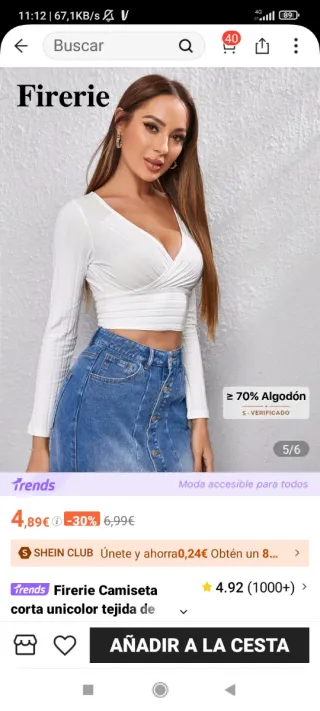 Camiseta Firerie Algodón Blanca Manga Larga