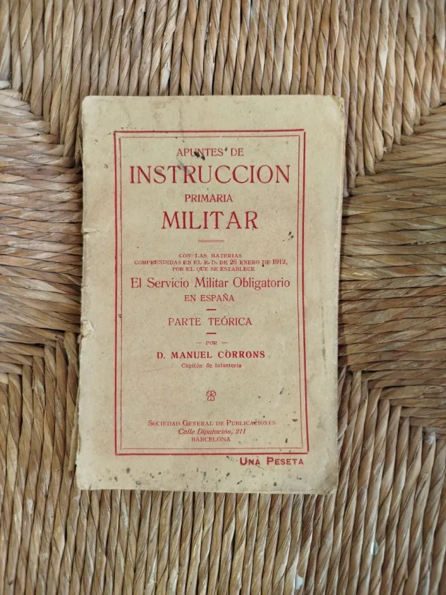 Libro antiguo Instrucción Militar 1912