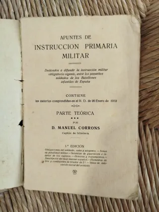 Libro antiguo Instrucción Militar 1912