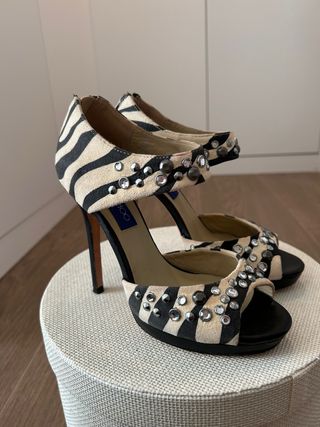 Sandalias Jimmy Choo x HM Beige/Negro Talla 38