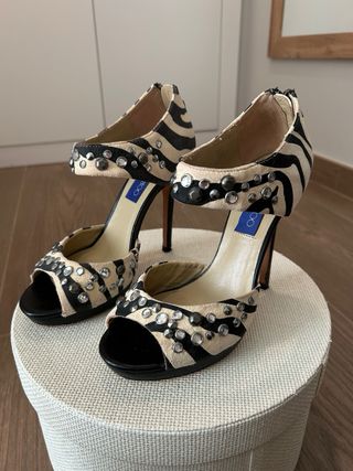 Sandalias Jimmy Choo x HM Beige/Negro Talla 38