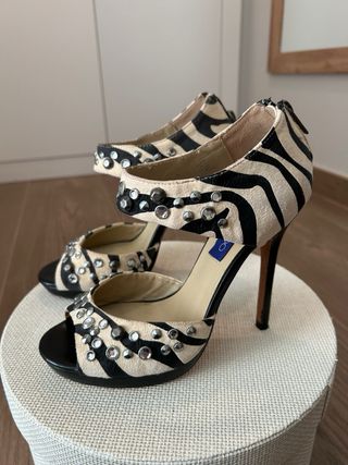 Sandalias Jimmy Choo x HM Beige/Negro Talla 38
