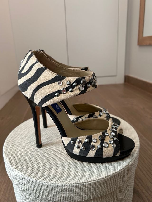 Sandalias Jimmy Choo x HM Beige/Negro Talla 38