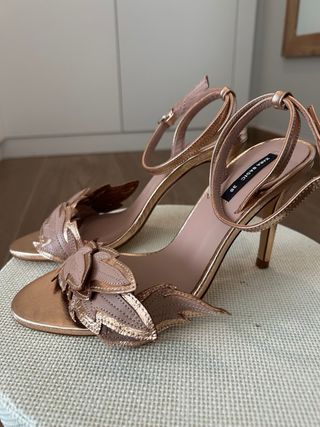 Sandalias Zara Talla 38 Oro Rosa