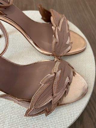 Sandalias Zara Talla 38 Oro Rosa