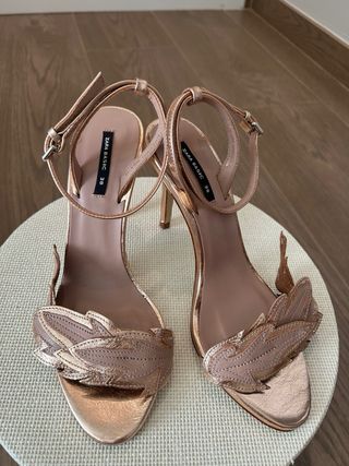 Sandalias Zara Talla 38 Oro Rosa