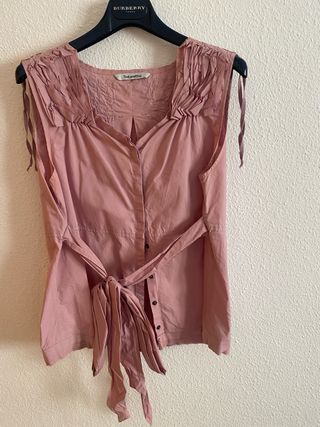 Camisa Tintoretto sin mangas rosa