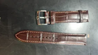 Correas Omega Piel Marrón/Beige 20mm