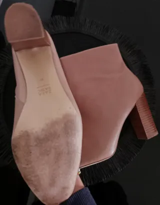 Botines Zara tacón alto piel marrón claro