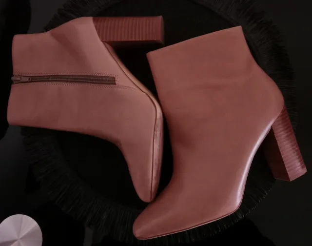 Botines Zara tacón alto piel marrón claro