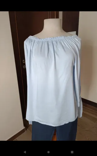 Camisa azul celeste de viscosa
