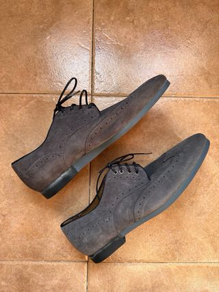 Zapatos Zara Hombre Ante Gris