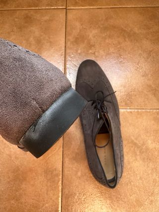 Zapatos Zara Hombre Ante Gris