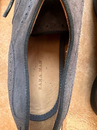 Zapatos Zara Hombre Ante Gris