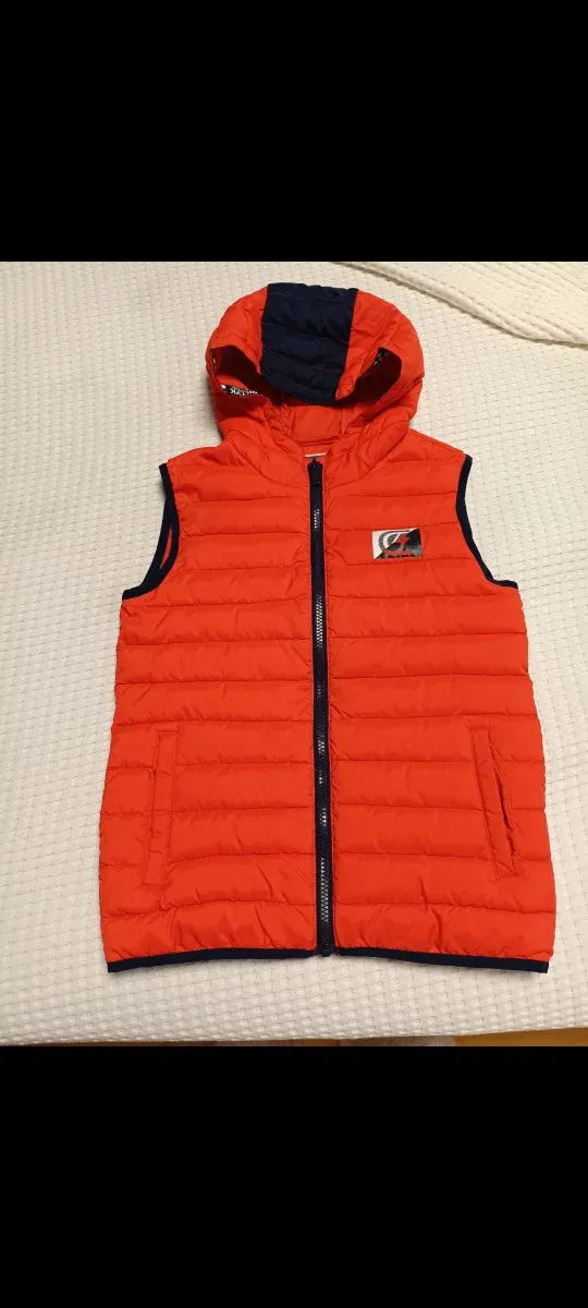 Chaleco niño naranja capucha T10