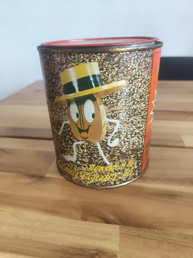 Vecchia scatola di caffè Herederos Gómez Tejedor
