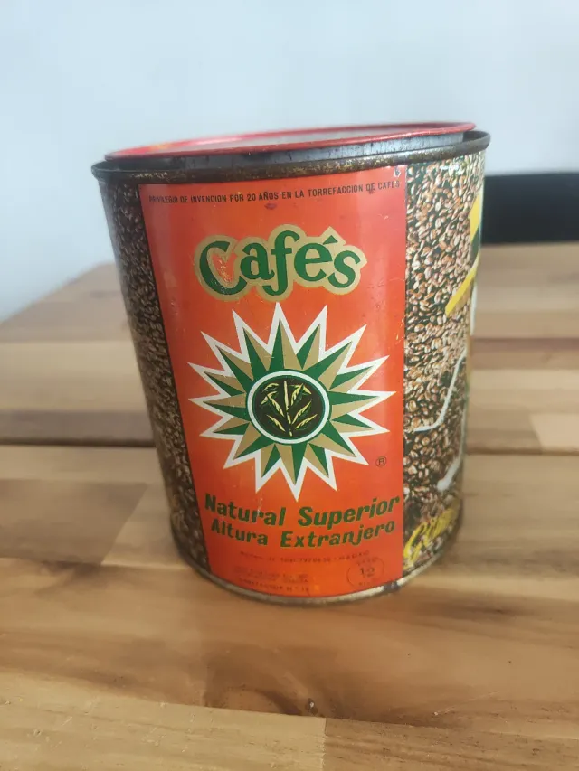 Vecchia scatola di caffè Herederos Gómez Tejedor