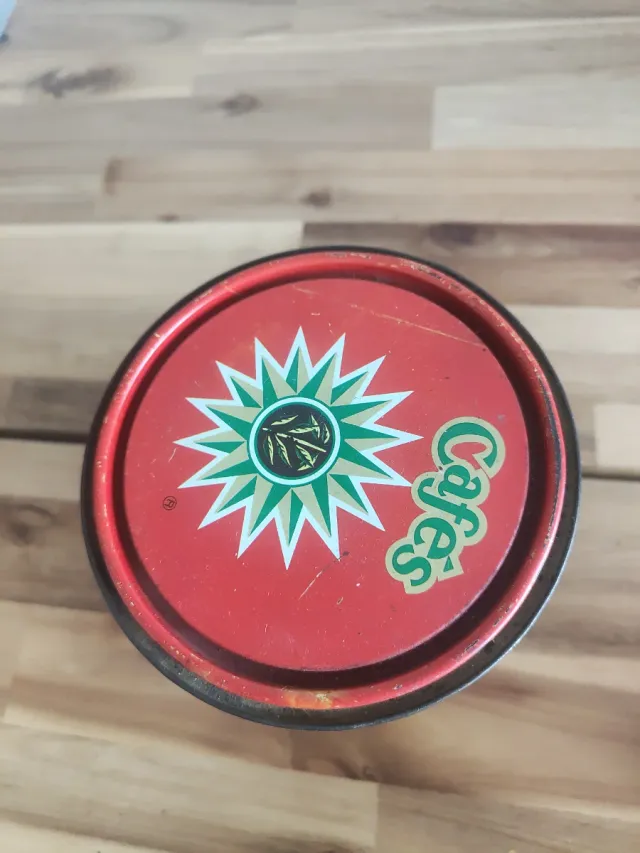 Vecchia scatola di caffè Herederos Gómez Tejedor