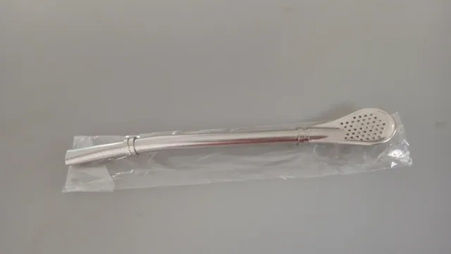 Bombilla de aço inoxidável para mate. 15 cm.