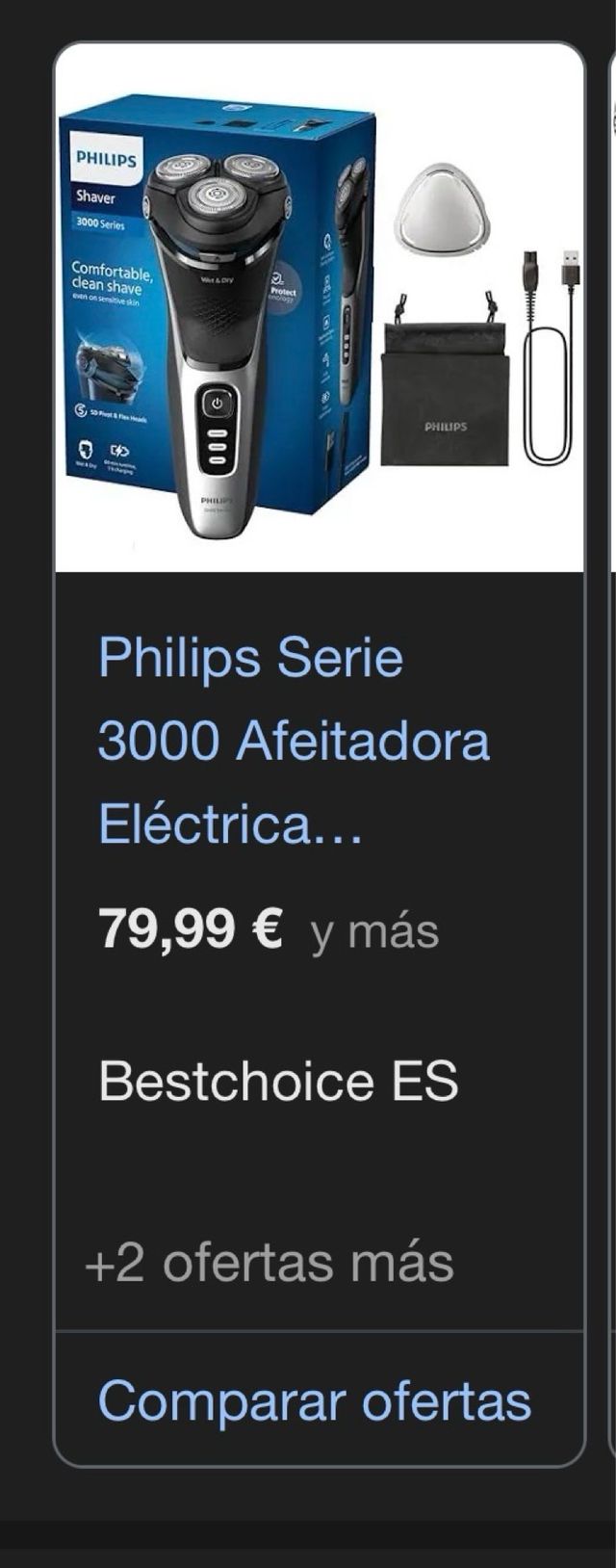 Afeitadora Philips Serie 3000