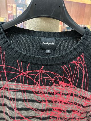 Jersey Desigual Negro y Rosa