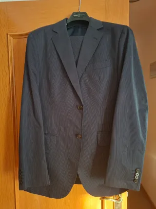 Traje de raya diplomática azul