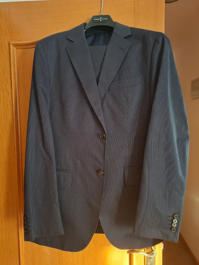 Traje de raya diplomática azul