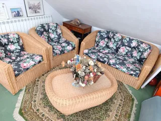 Conjunto Sofás y Sillones de Mimbre