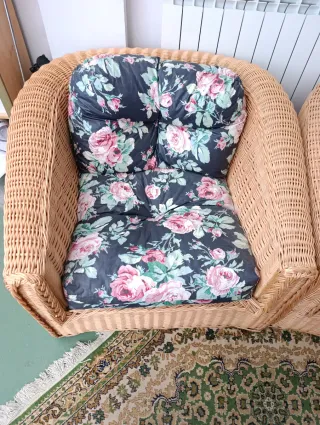 Conjunto Sofás y Sillones de Mimbre
