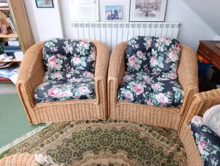 Conjunto Sofás y Sillones de Mimbre
