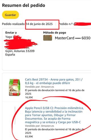 Apple Pencil (USB-C) - Usado 2 veces. En garantía.