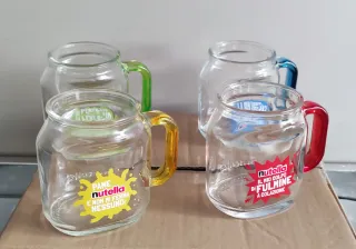 Tazze Mug Vetro Nutella Set 4 Pezzi