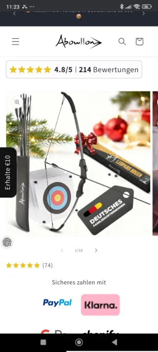 Arco y flechas para niños