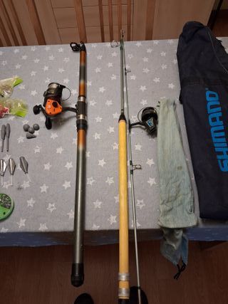 Lote de pesca: cañas, carretes y accesorios