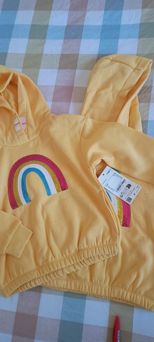 Confezione di 2 felpe per bambina 5 anni, arcobaleno