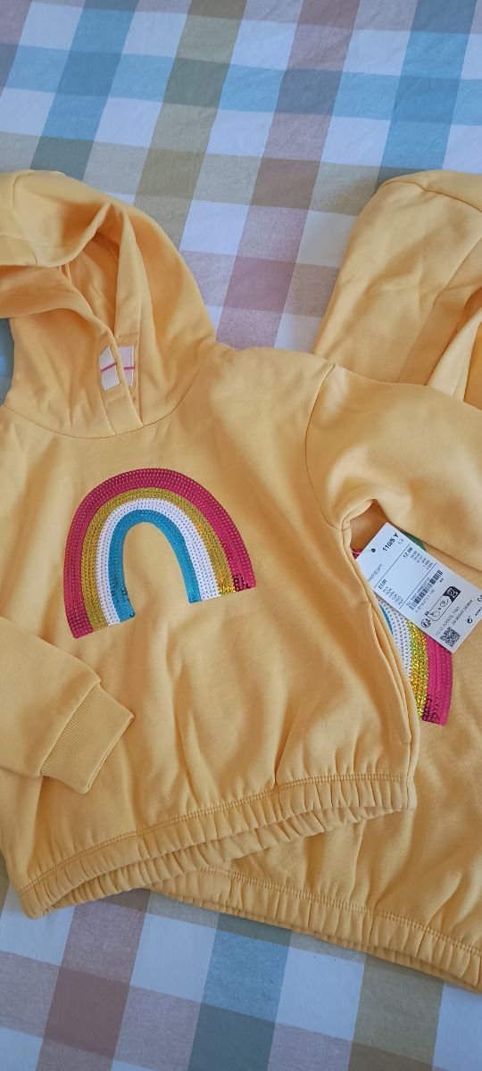 Confezione di 2 felpe per bambina 5 anni, arcobaleno