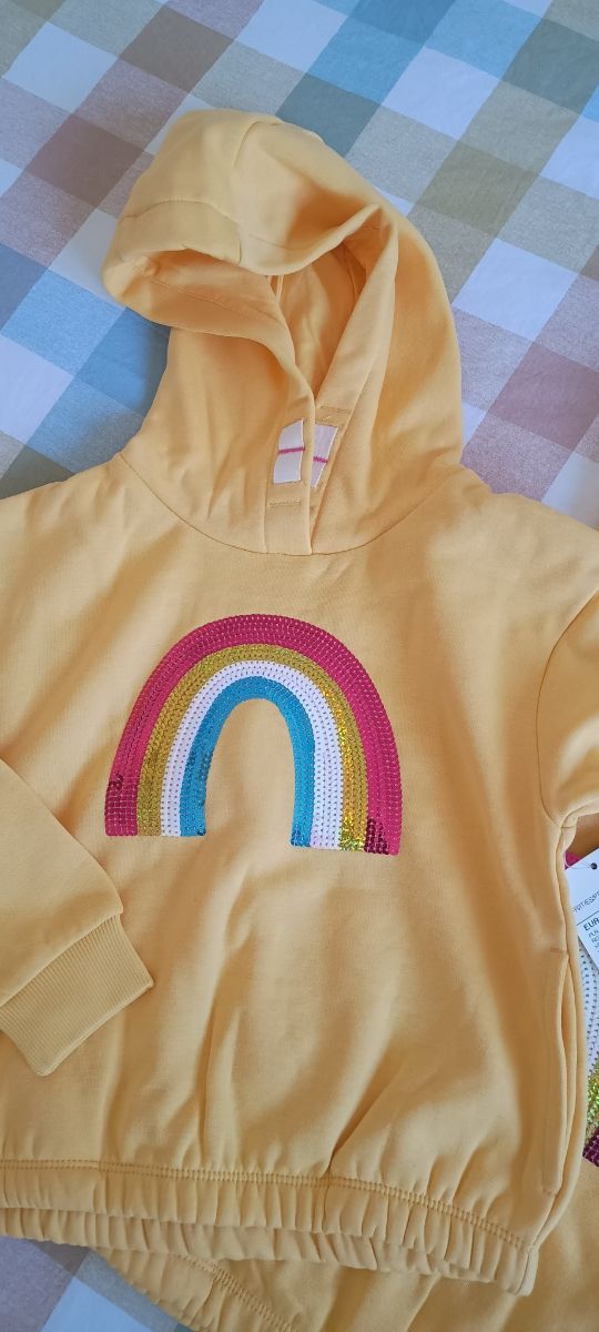 Confezione di 2 felpe per bambina 5 anni, arcobaleno