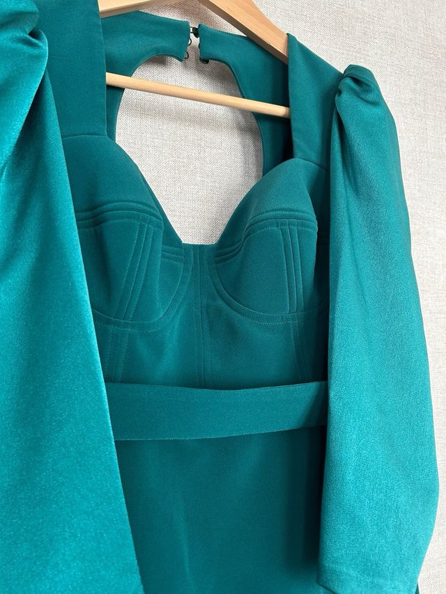 Vestido Silvia Navarro verde esmeralda