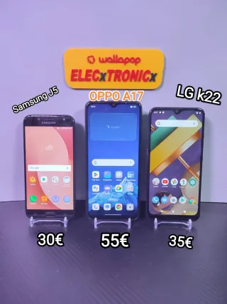Samsung J5, OPPO A17 y LG K22