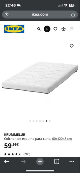 Cuna, colchón y barrera para bebé