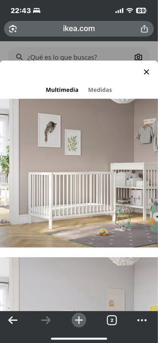 Cuna, colchón y barrera para bebé