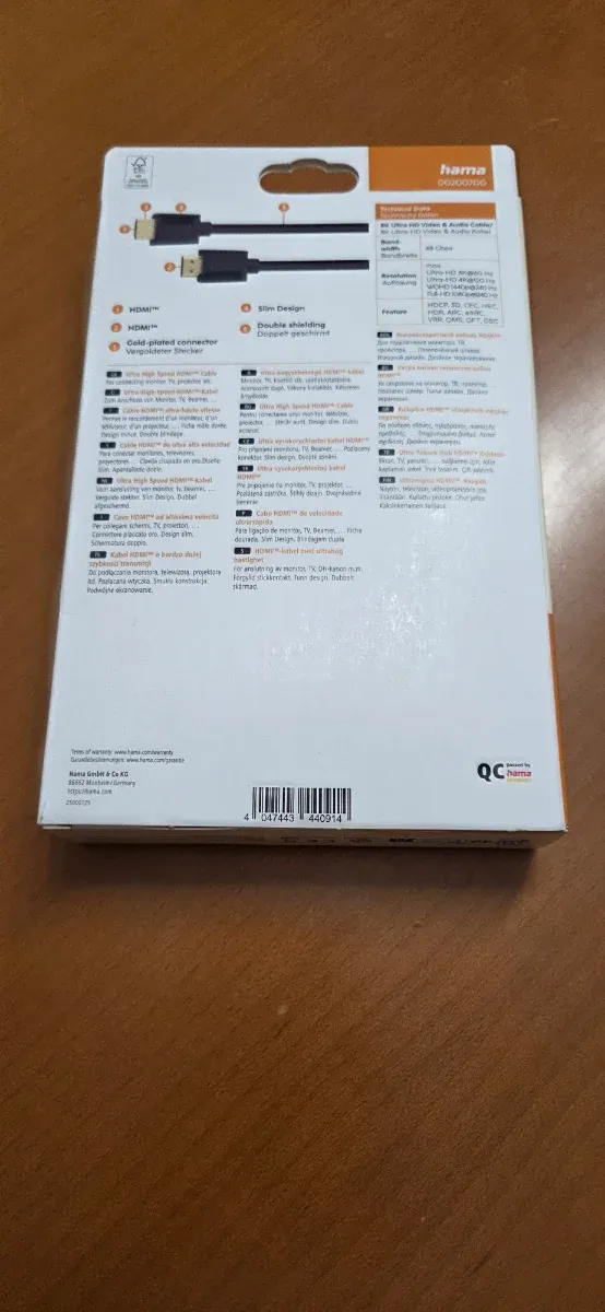 Cable HDMI Hama Ultra High Speed 2m