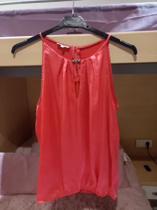 Camisa coral satinada
