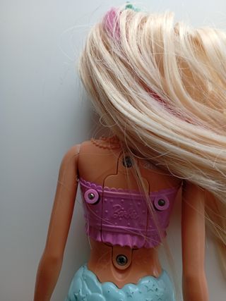 Barbie Sirena Morada y Rosa, con luz. Para bañarse